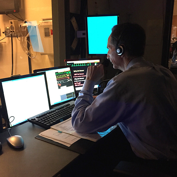 Operator in sim lab control room