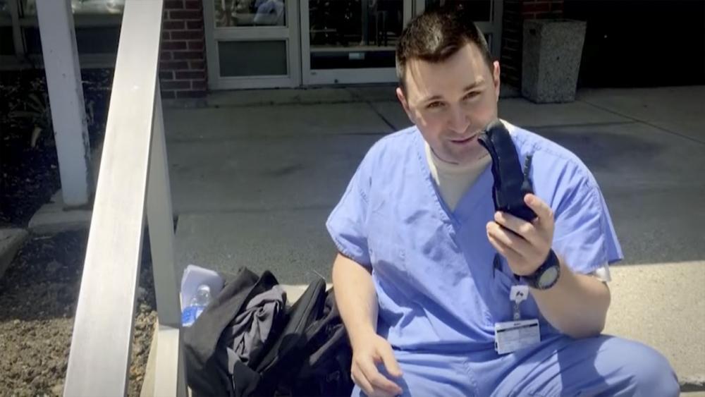 John showing what's inside his medical bag 